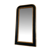 Antique French Louis Philippe full length mirror – black and gold, late 19th century