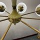 Italian Sputnik Brass Chandelier 1950’s