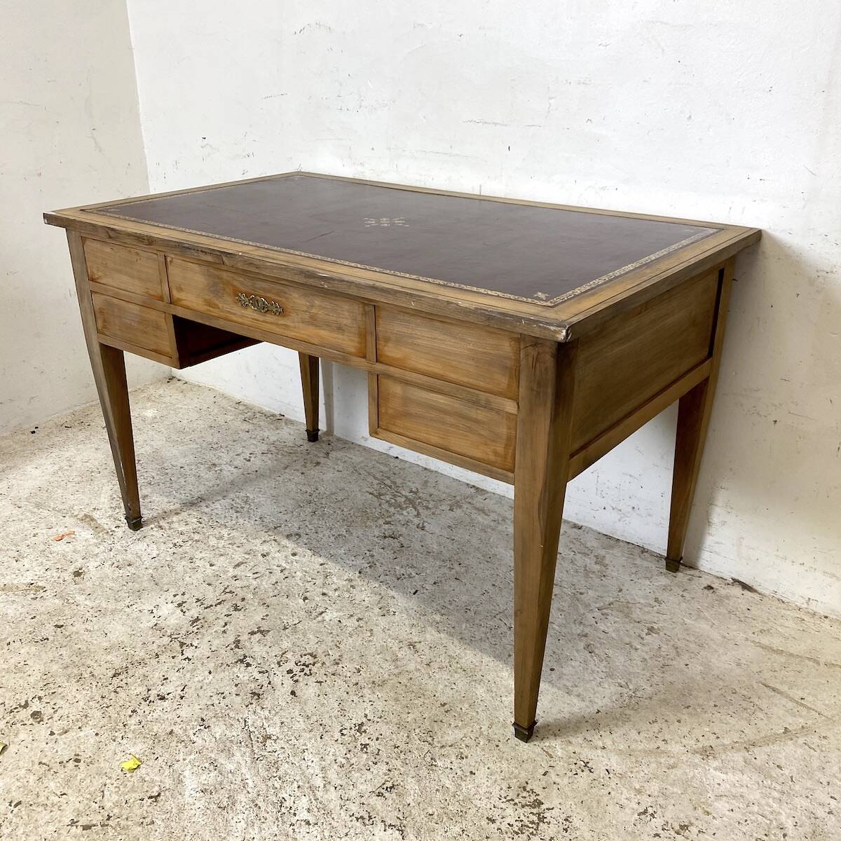 Bureau style Louis XVI bois et cuir