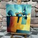 Oil on canvas "Village"