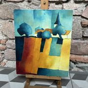 Oil on canvas "Village"