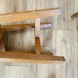 Set of 6 brutalist oak stools