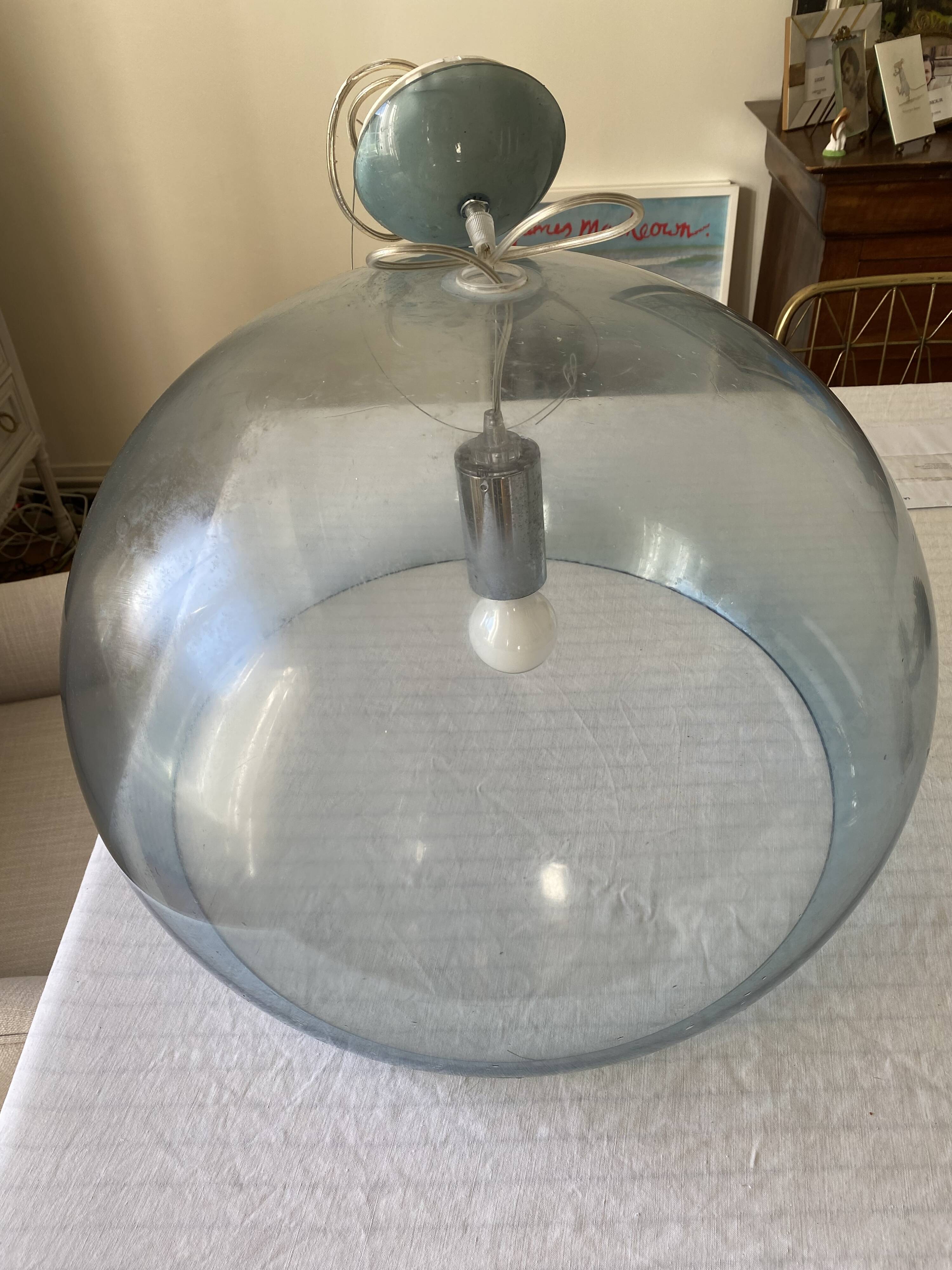 Kartell transparent blue pendant light