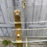 4 folding chairs garden style gilded metal structure and plexiglass slats