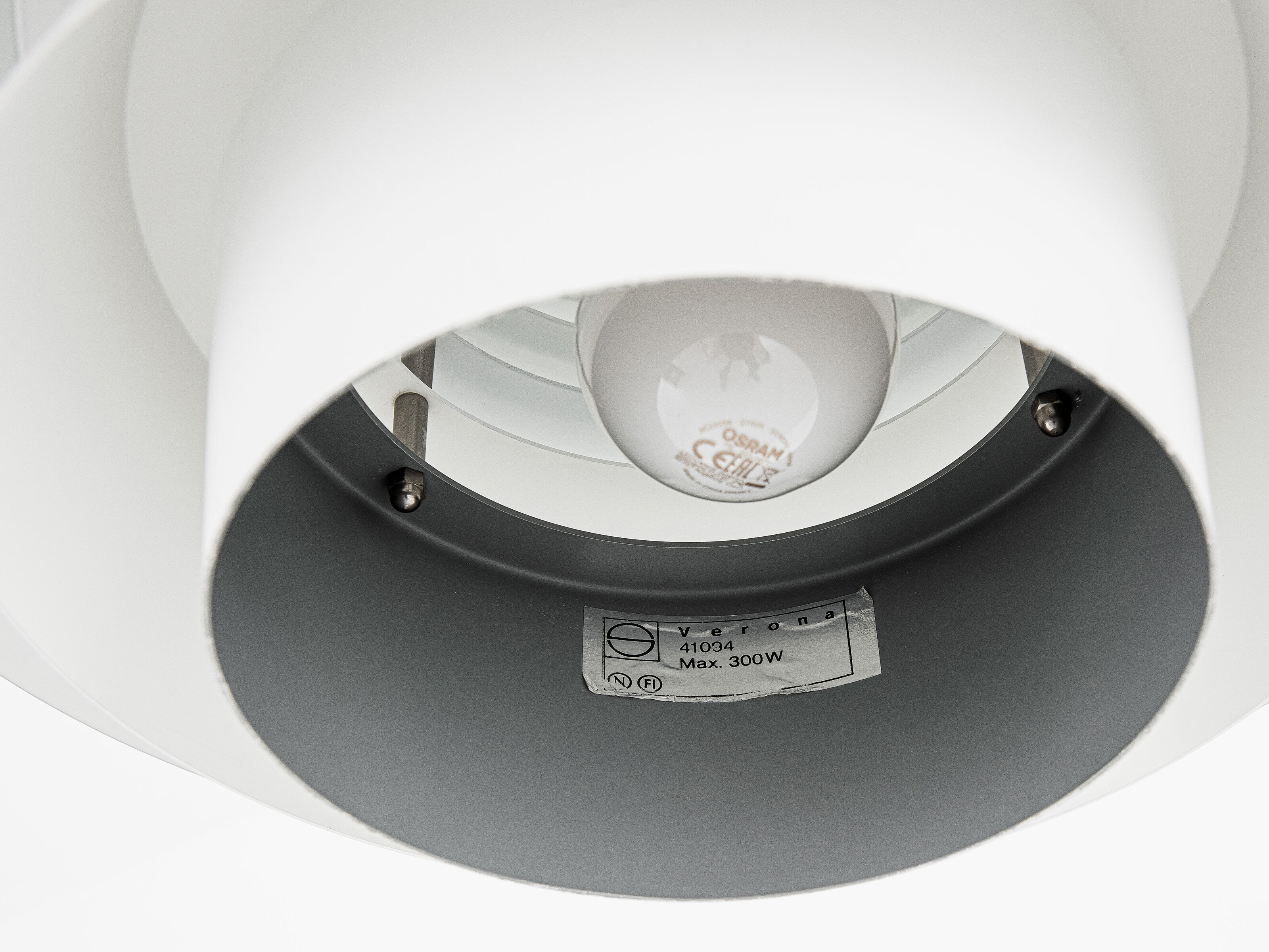 White verona lamp by svend middelboe for nordisk solar