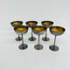Ensemble de 6 coupes à champagne en laiton argenté, années 1970, Italie.