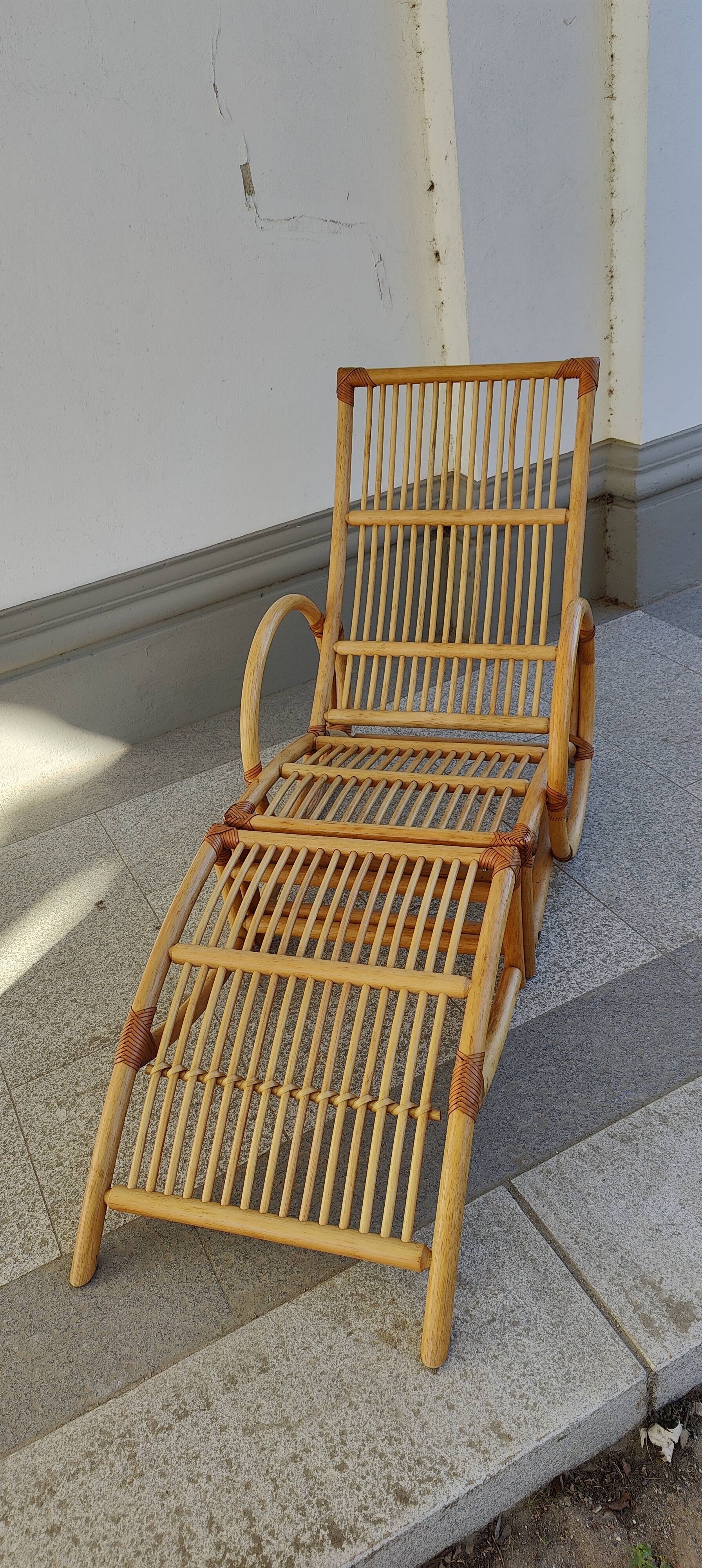bamboo chair and footstool