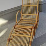 Fauteuil et repose-pieds en bambou