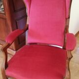 Louis Philippe style armchair with ears and wheels