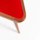 Set of two triangular stools in black and red velvet from the 20th century, 1960s.