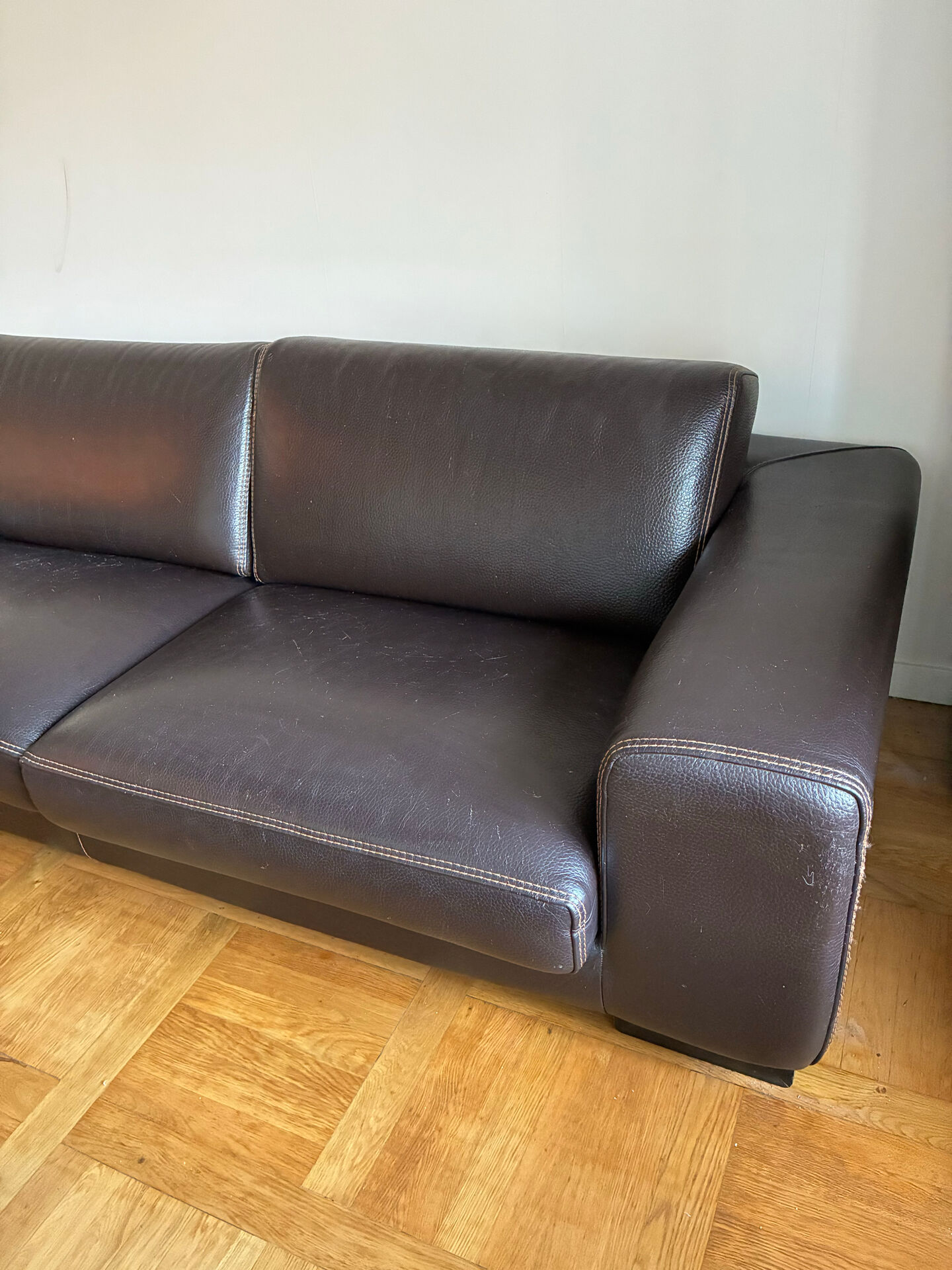 Canapé 3/4 places cuir Roche Bobois