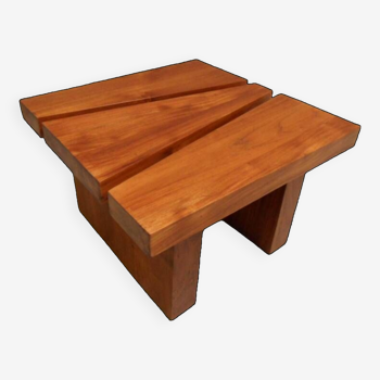 Brutalist wooden coffee table 1960's