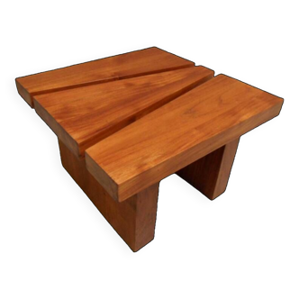 Brutalist wooden coffee table 1960's