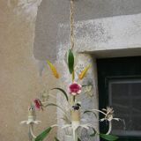 Lustre vintage  "fleurs et épi de blé"