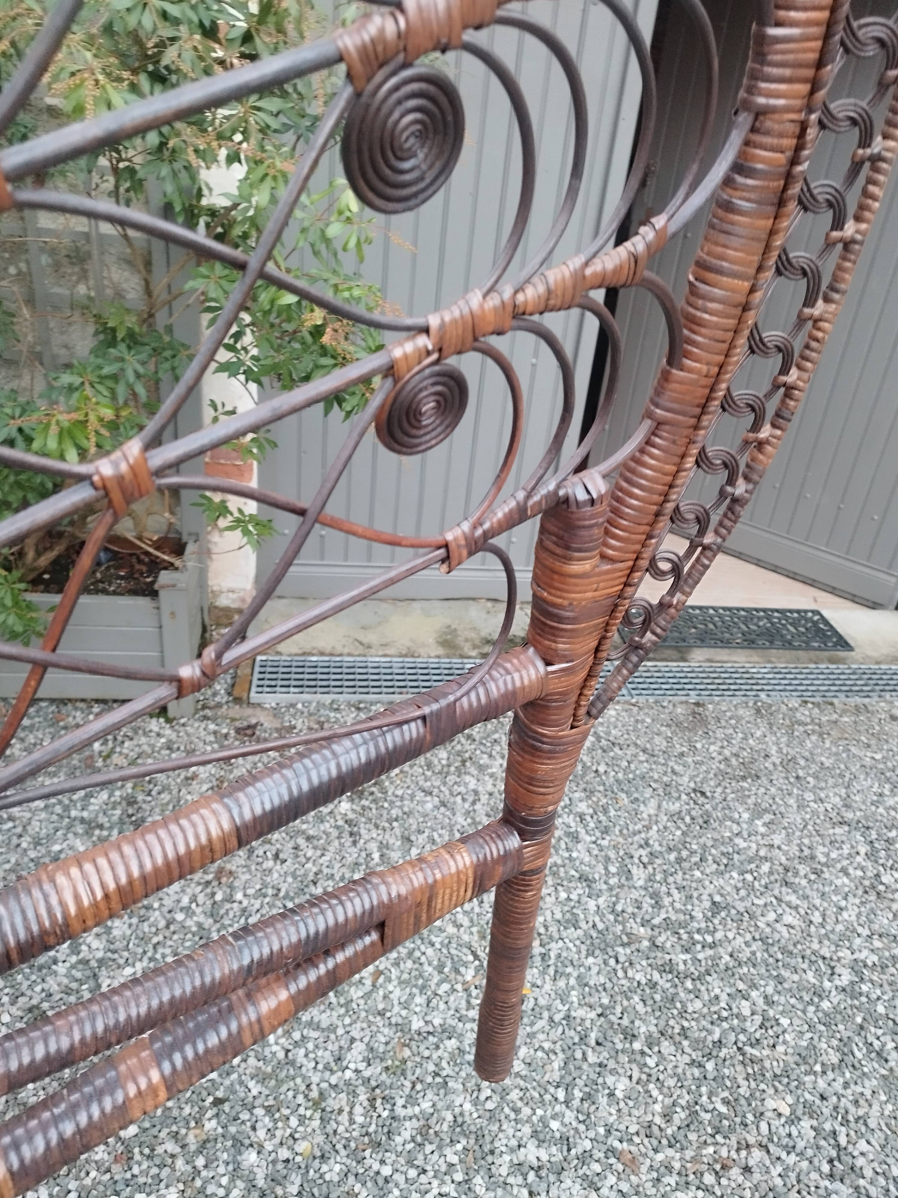 Vintage rattan Peacock headboard