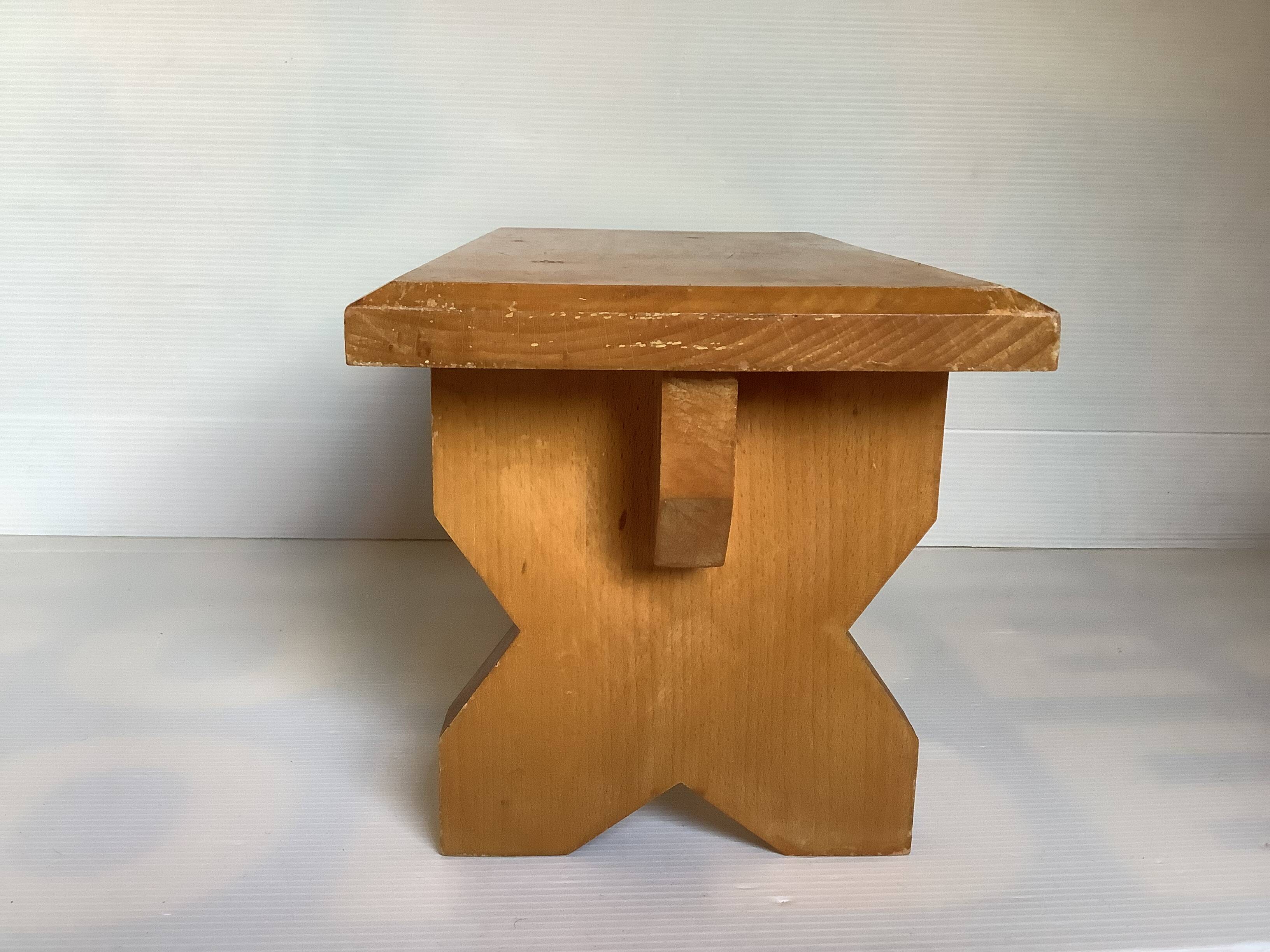 Small wooden step stool bench