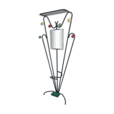 Vintage wardrobe coat holder with colorful balls