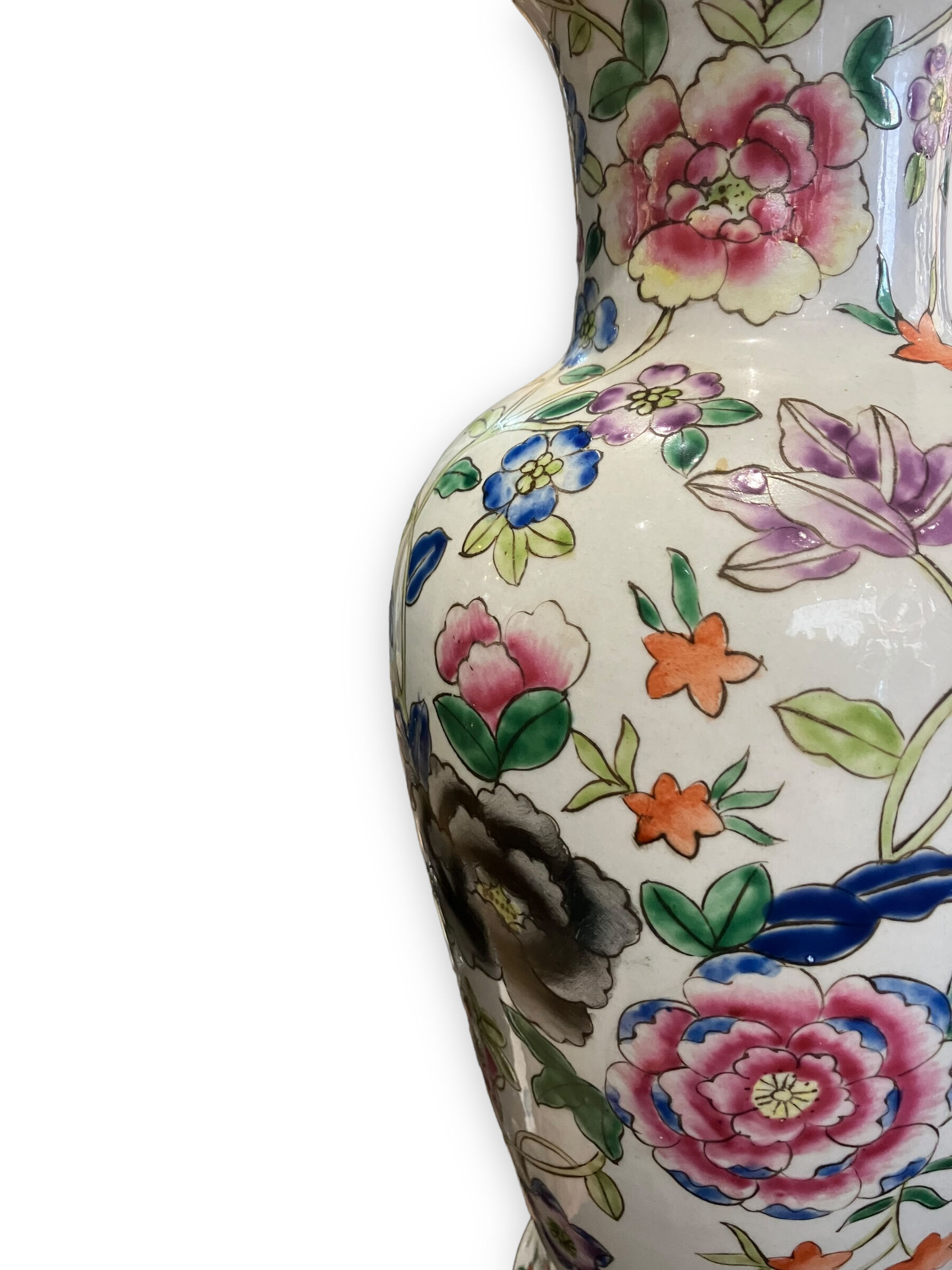 China porcelain vase painted floral decor