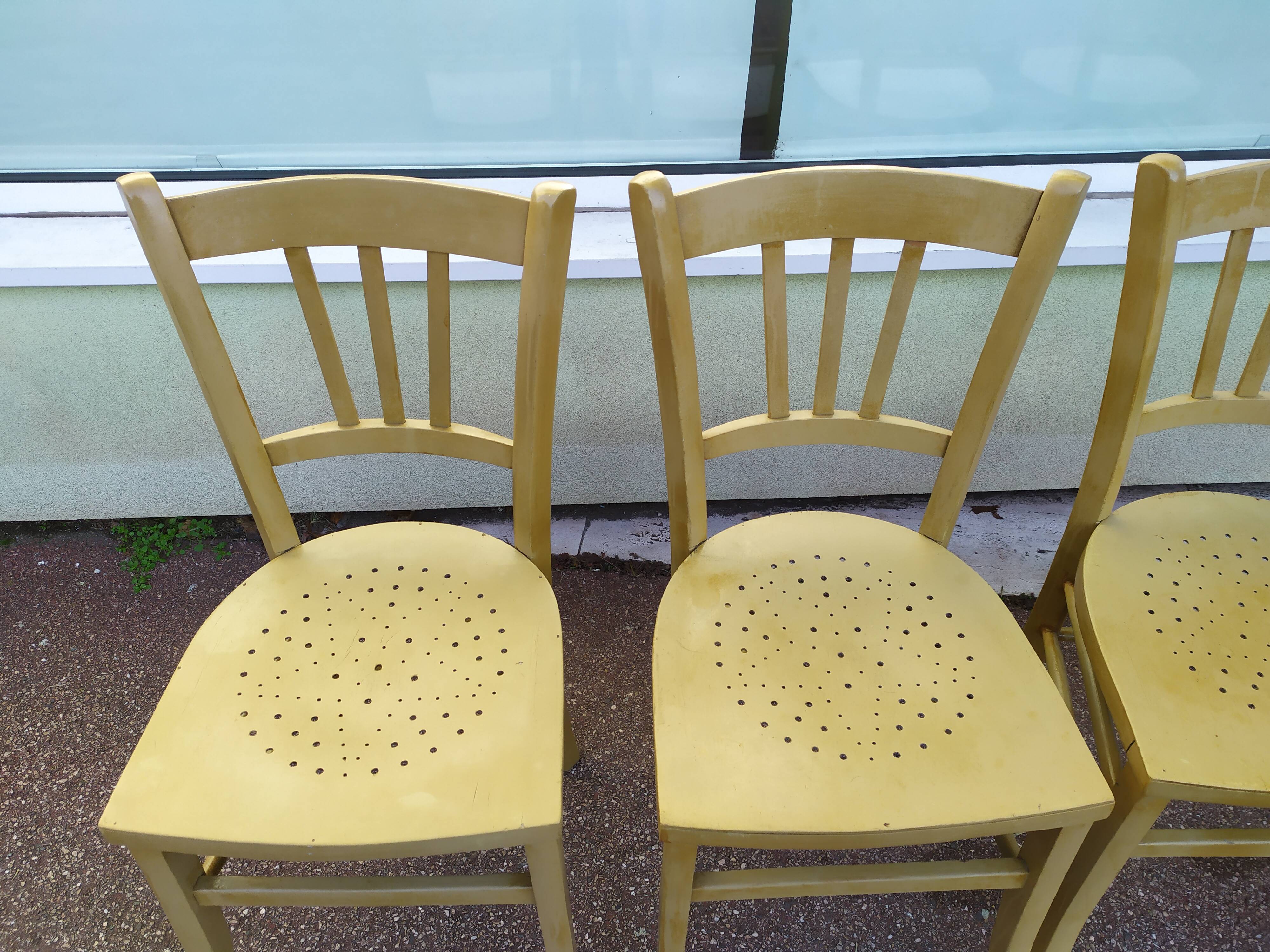 Lot de 4 chaise de bistrot Luterma - repeintes