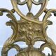 Antique brass fireplace set, bar and andirons, Napoleon I style.