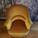 Vintage velvet toad armchair