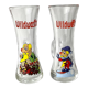 Pair of vintage illustrated spirits glasses Wildwasser