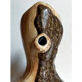 Faux-bois ceramic pitcher signed "Cérart" MONACO vintage