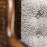 Pair of vienna bouclé straw armchairs vintage 30s