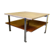 Vintage coffee table with travertine top, 1960s.