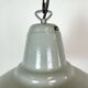 Lampe suspendue en émail gris industriel, années 1960