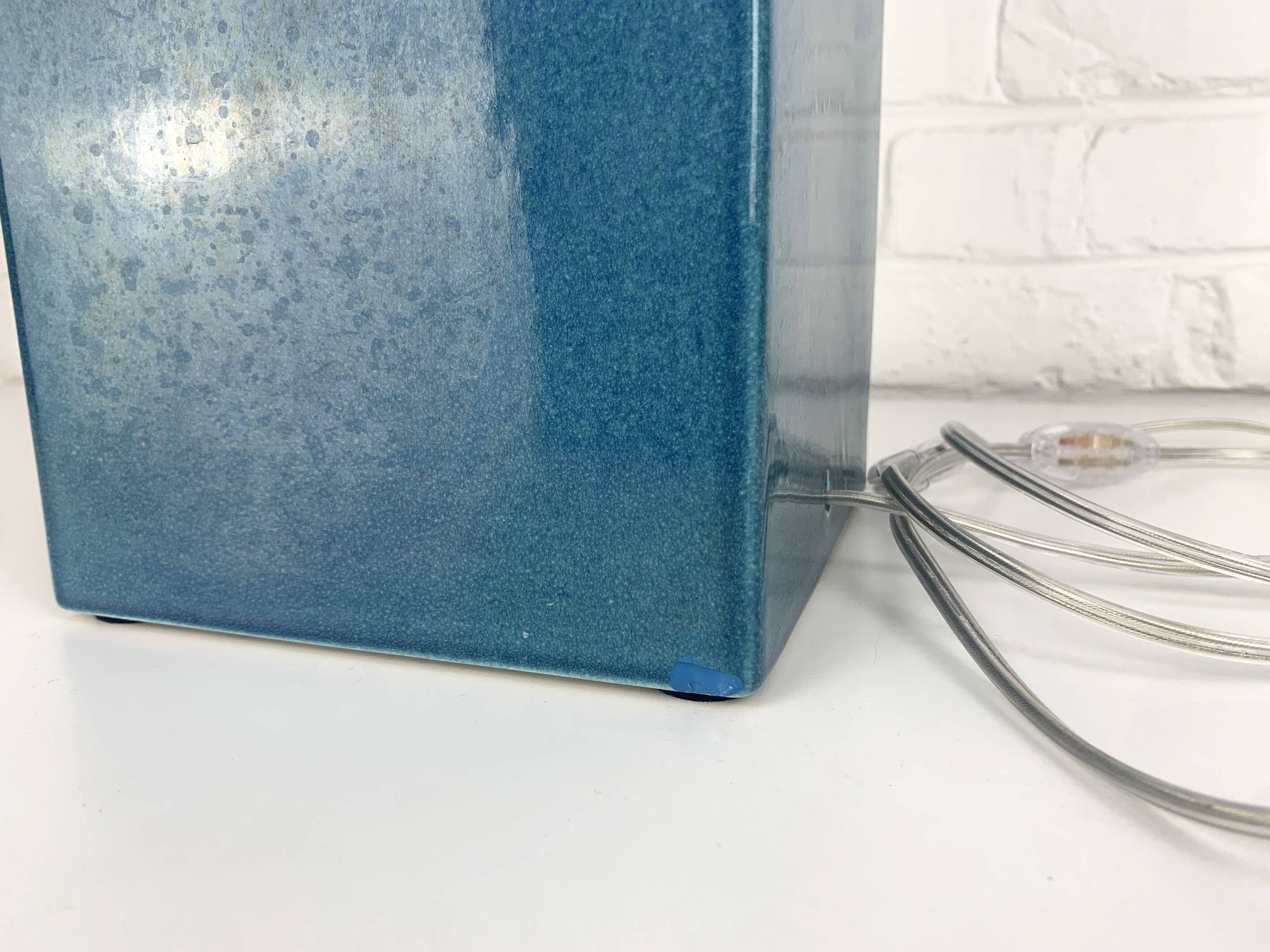 Le Klint Floor Lamp Model No. 357 in blue ceramic, glazed stoneware, Denmark