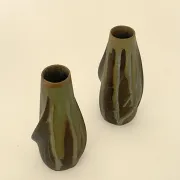 Pair of glazed stoneware vases
