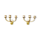 Antique Bronze and Brass 3 arm candle wall sconces Piano Organ fixtures French early 1900s can be re