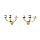 Appliques murales de bougies à 3 bras en bronze et laiton antiques Pour piano, les luminaires d’orgue Français début des années 1900 peuvent être réutilisés