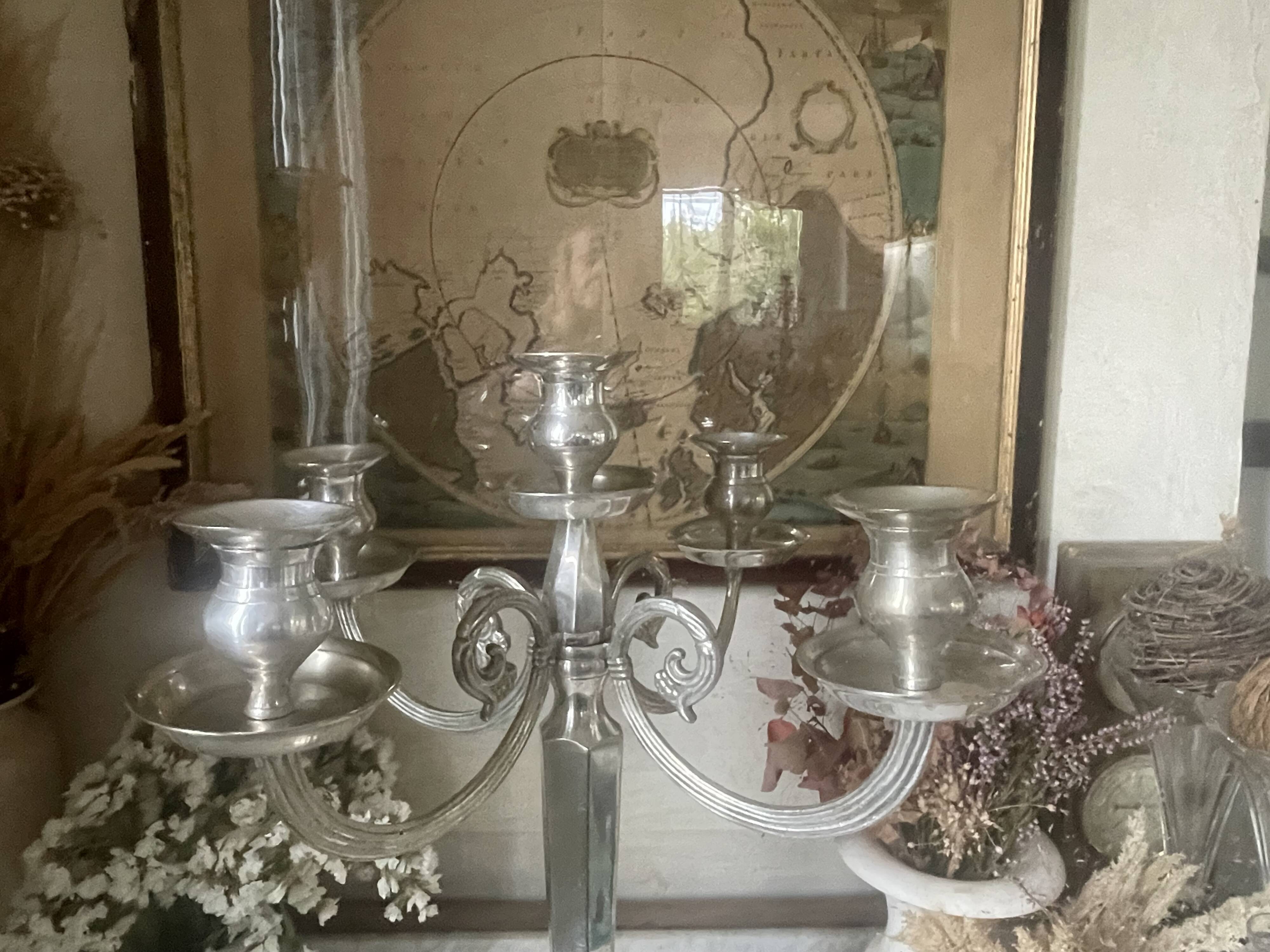 52cm silver-plated metal chandelier