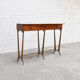Sculptural wood & brass console table, italy 1950's