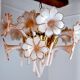 Pink fleur-de-lys chandelier, murano glass, Italy, 1970