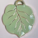 Celadon green leaf trivety and gilding