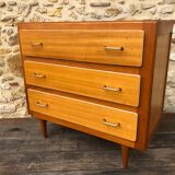 Vintage blond wood chest of drawers, circa 60s