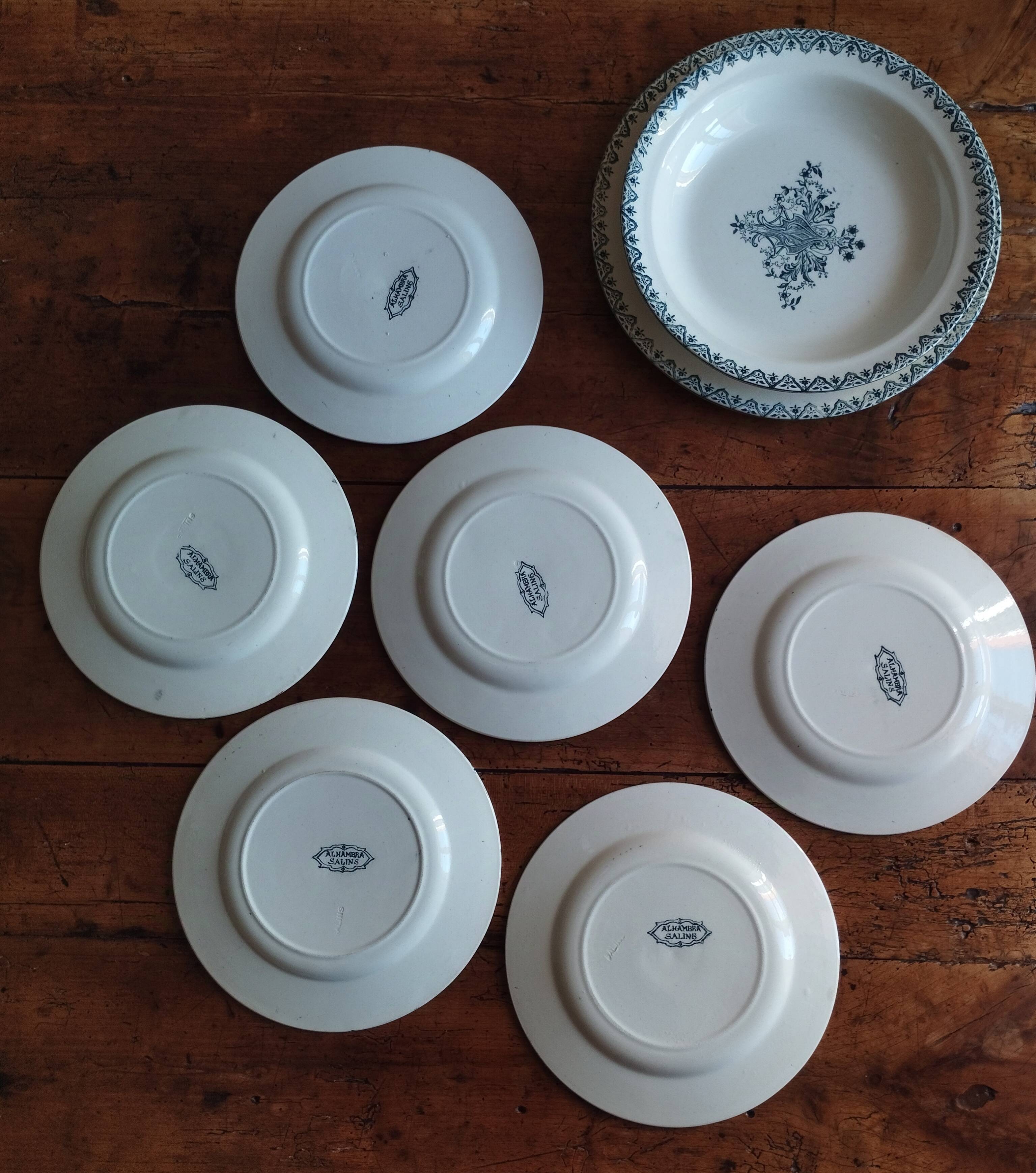 Salins « alhambra » assiettes plates et grands plats faïence terre de fer