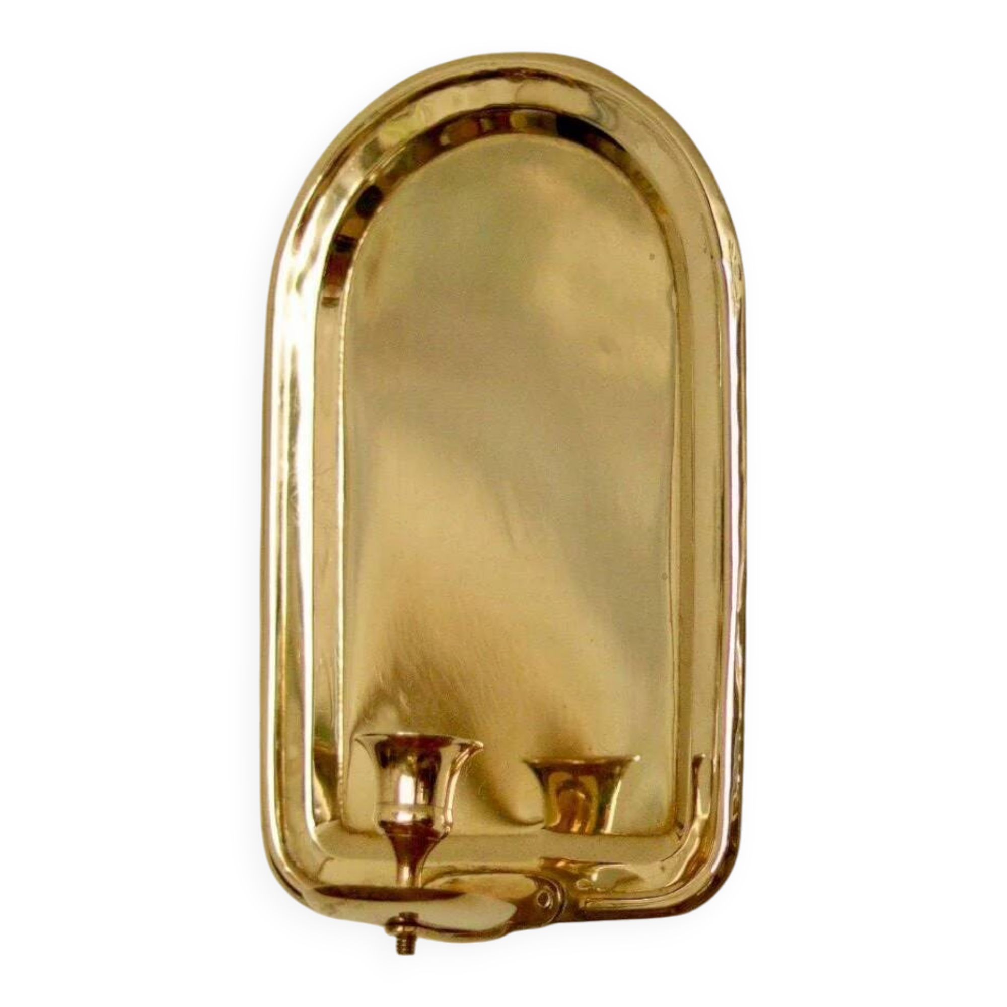 Single mid-century Swedish brass sconce