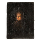 Oil on canvas, portrait in chiaroscuro. 19th century.