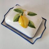 Beurrier en barbotine italienne citron peinte à la main