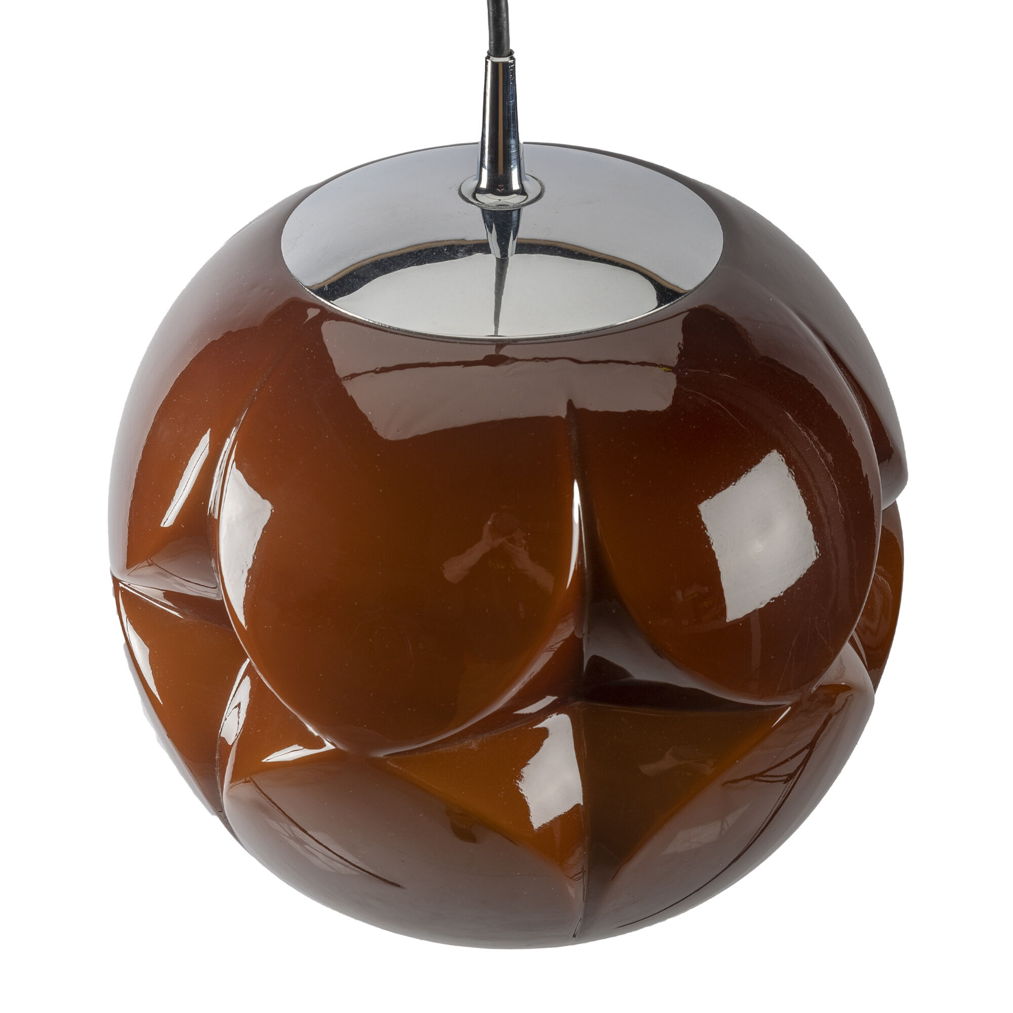 Brown chrome pendant lamp for peill & putzler