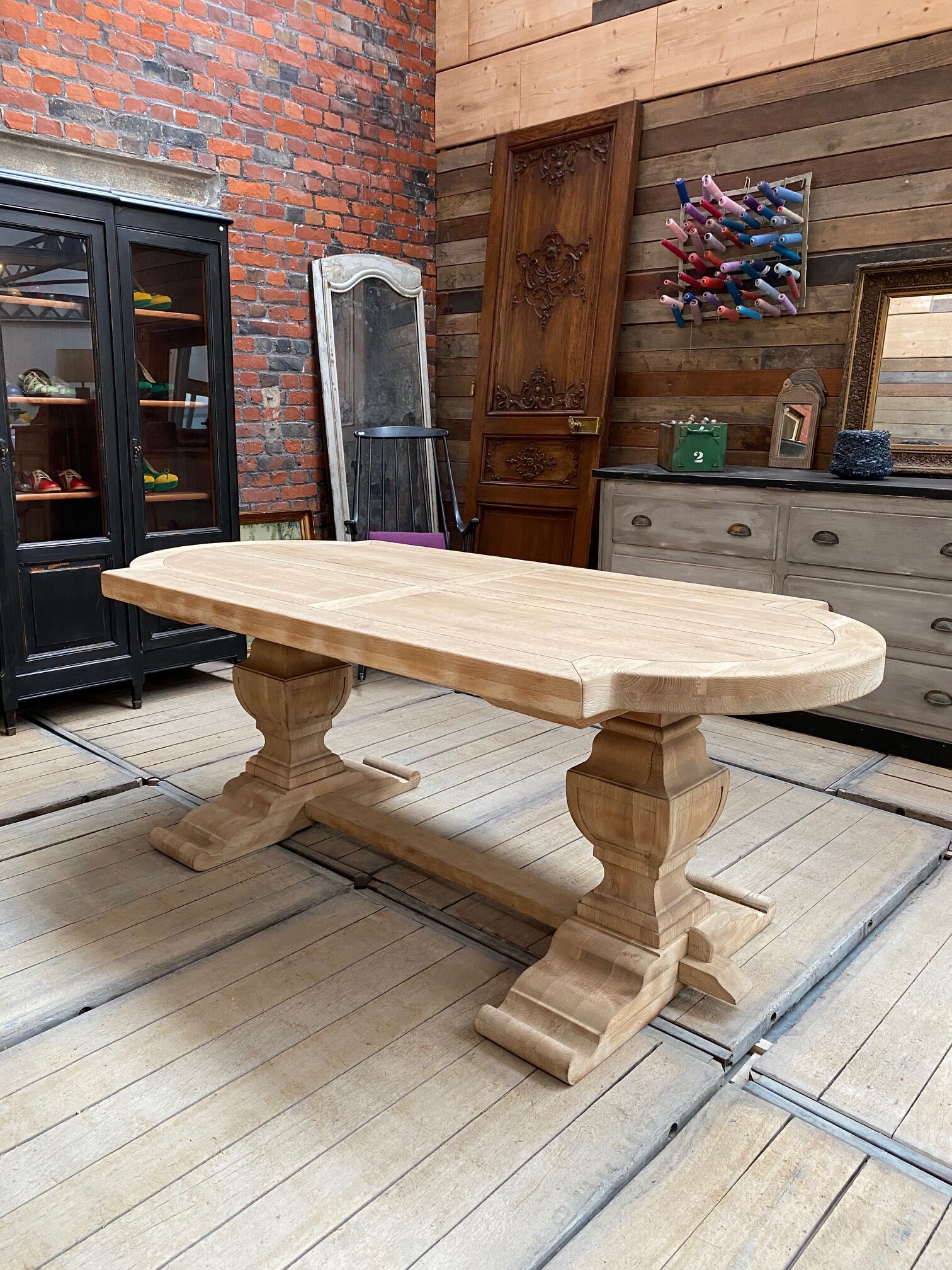 Solid oak monastery table