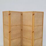 Vintage wicker claustra screen - 1950s