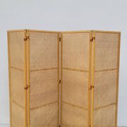 Paravent claustra en cannage vintage- 1950s