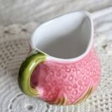 Vintage milk jug in Italian faience majolica.