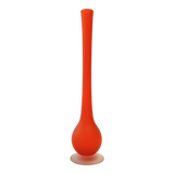 Orange Blown and Etched Glass Tulip Vase by Carlo Moretti, Italy