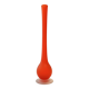 Vase tulipe en verre soufflé et gravé orange par Carlo Moretti, Italie